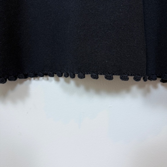 Hanna Andersson Black Combed Cotton Knit Scallop Trim Midi Dress Small Ruffle - Picture 5 of 7